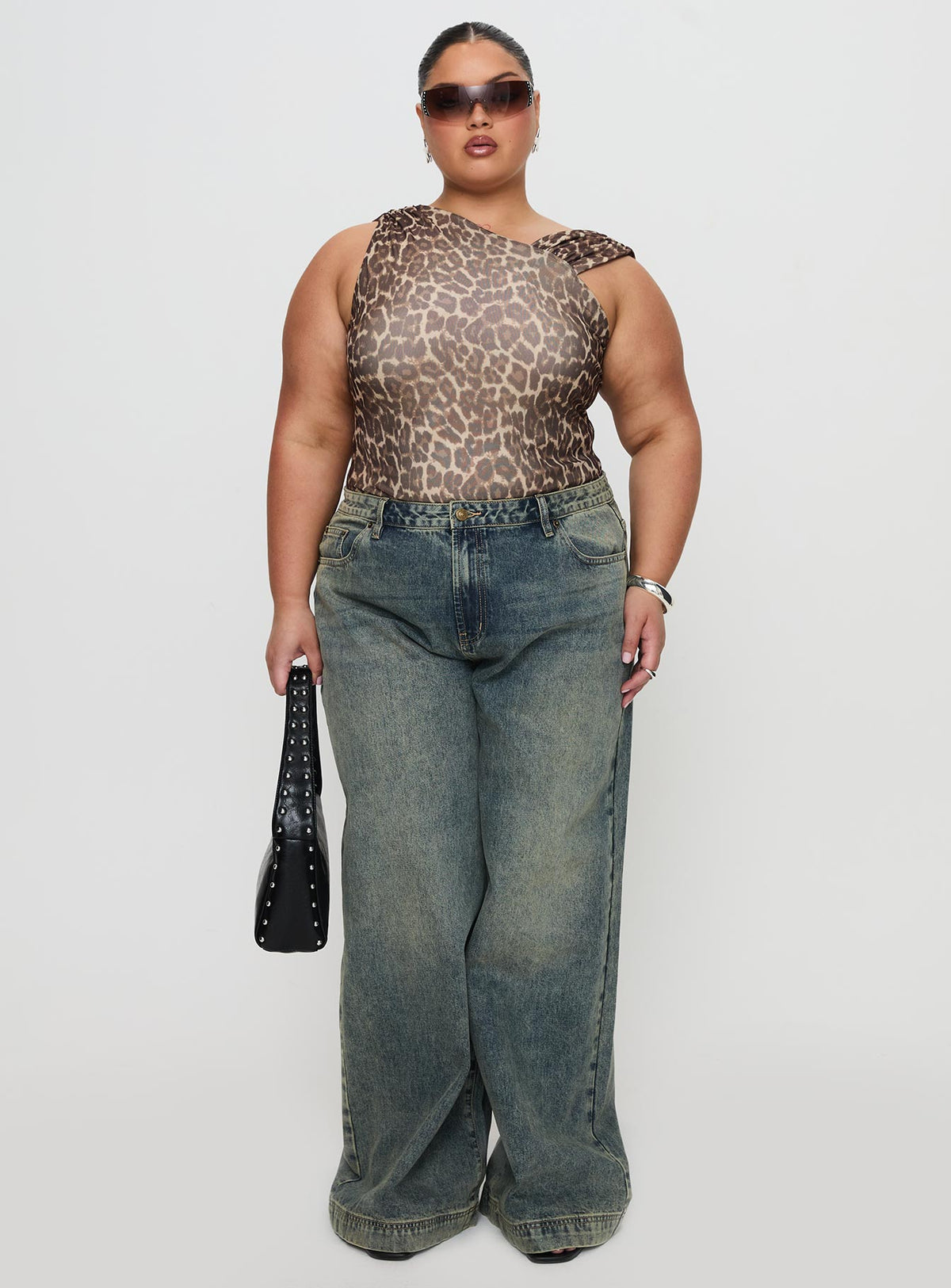 Serenata Bodysuit Leopard Sleeveless Bodysuit 