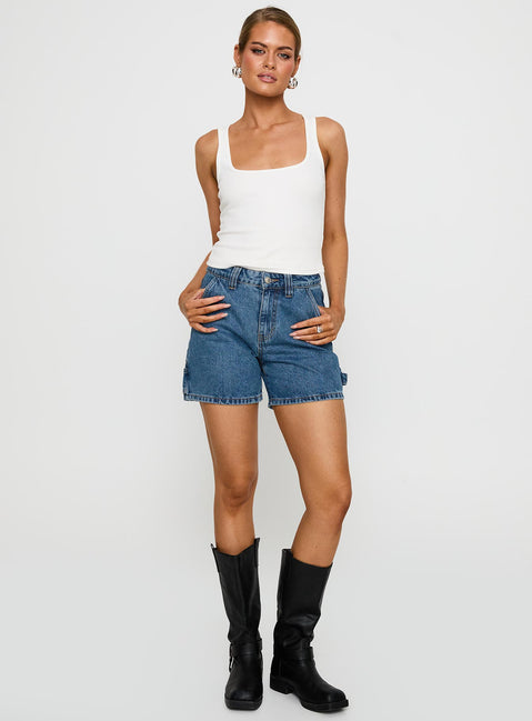 Lou Carpenter Denim Shorts Mid Wash