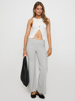 Try Me Knit Pants Grey Low Rise Pants Pants 