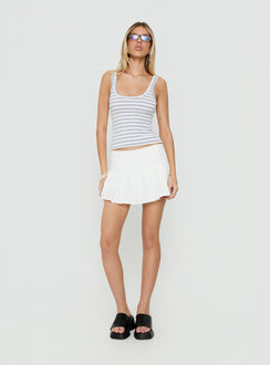 Featuring the Raynah Micro Pleated Mini Skort White in womens-skirts with mini length, solid, a-line shape, and fitted design product Princess Polly
