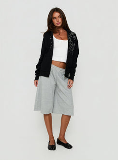 Crafted with the All Day Studded Oversized Hoodie Black womens-jumpers in short length front view of model wearing Princess Polly