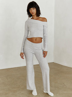 Try Me Knit Pants Grey Low Rise Pants Pants 