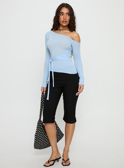 Kastor One Shoulder Long Sleeve Top Blue