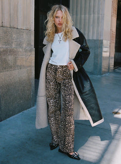 Pezzi Mid Rise Straight Leg Jeans Leopard High Rise Jeans Jeans 