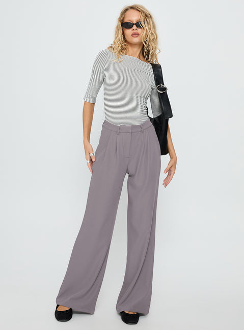 Ambient Wide Leg Pant Grey High Rise Pants Pants 