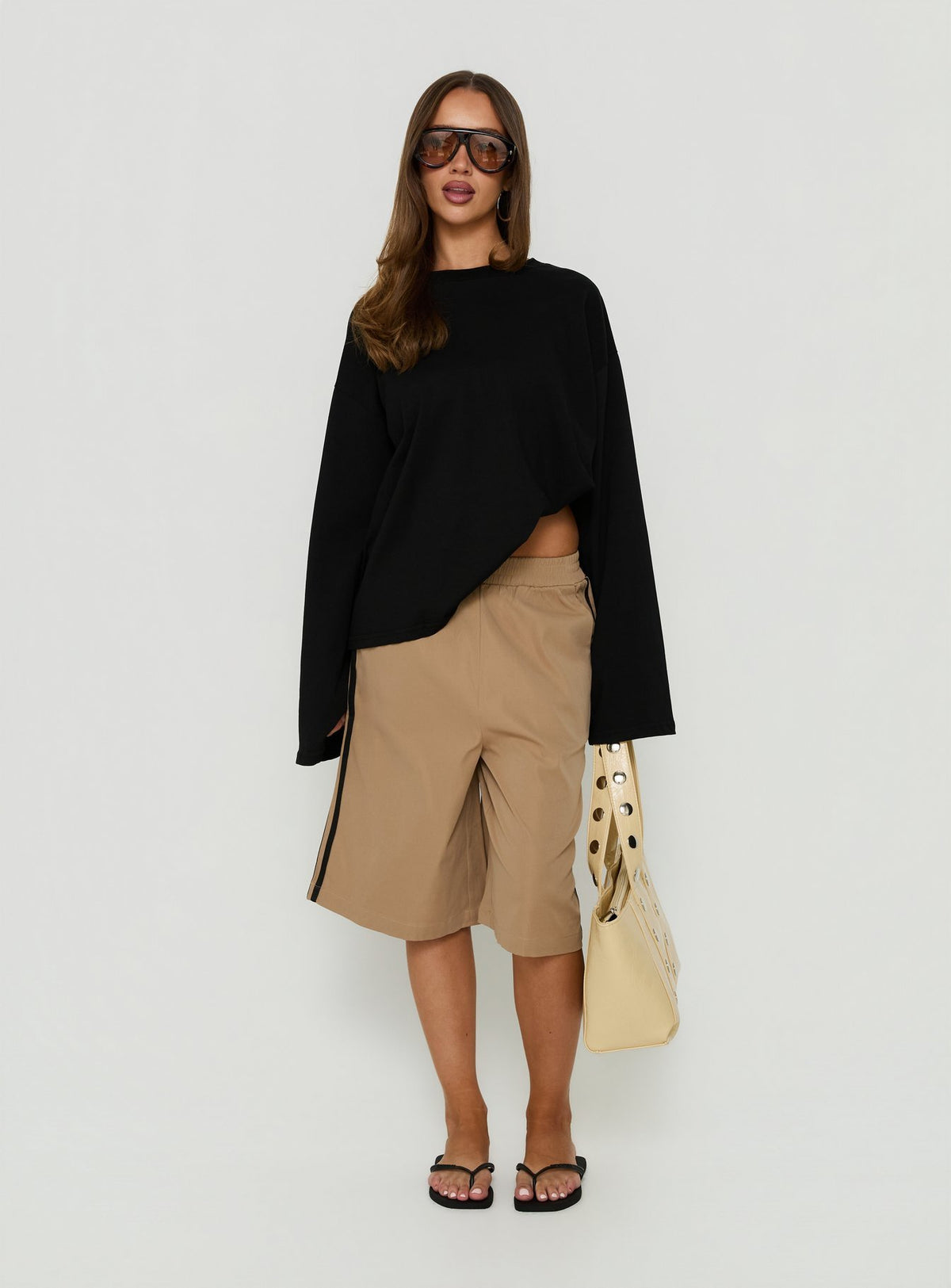 Boe Longline Track Shorts Brown