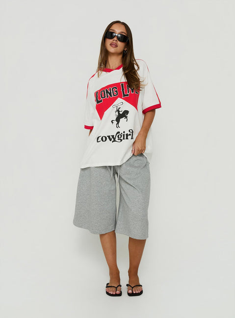 Long Live Cowgirls Oversized Graphic Tee White / Multi