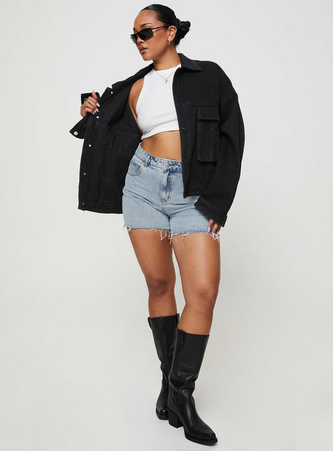 product Princess Polly Laurena Denim Shorts High Waisted Shorts 