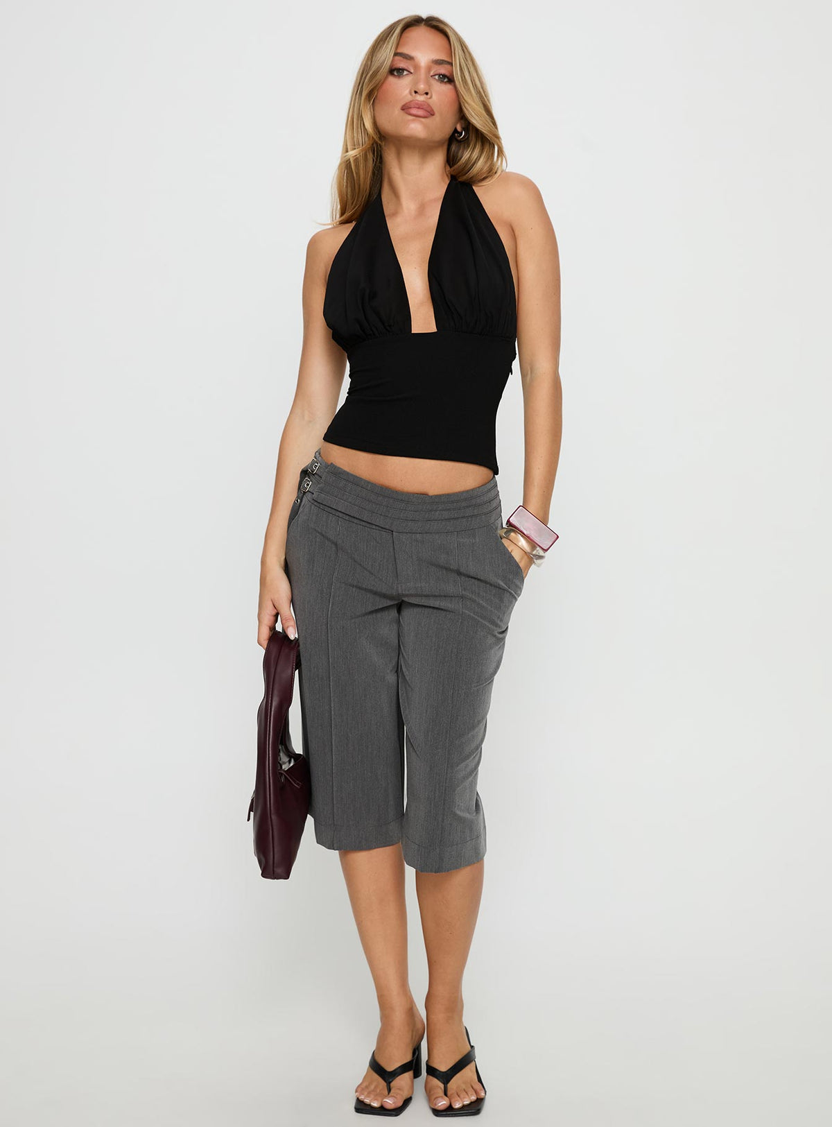 Korienna Halter Chiffon Top Black
