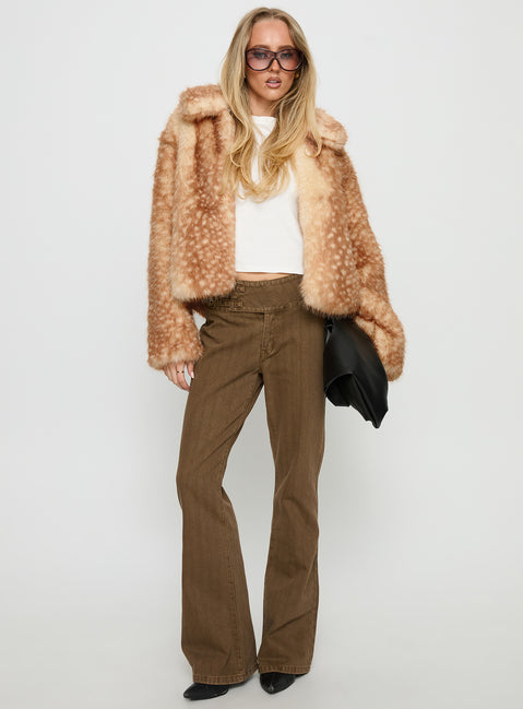 Dawnn Faux Fur Jacket Animal
