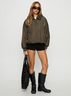Say Less Bomber Jacket Khaki