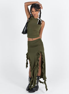 product Princess Polly Sleeveless Crew Neck  Rendezvous Top Olive