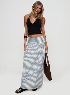   front view of model wearing Princess Polly Find Your Love Flowy Maxi Skirt White Maxi Skirts Skirts 