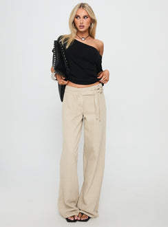 side view of model wearing Princess Polly Boxie Mid Rise Wide Leg Jeans Washed Green Mid Rise Jeans 