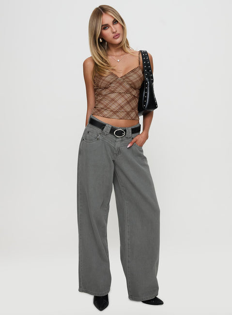 West Side Mid Rise Wide Leg Jeans Grey Wash Mid Rise Jeans Jeans 