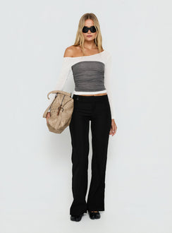 Jordanna Belted Straight Pants Black