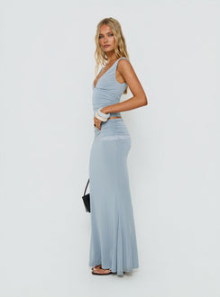 Designed with the Zespri Jersey Maxi Skirt Slate in womens-skirts side view of model wearing Princess Polly