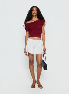   front view of model wearing Princess Polly Nomi Mini Skirt White Polka Dot Mini Skirts Skirts 