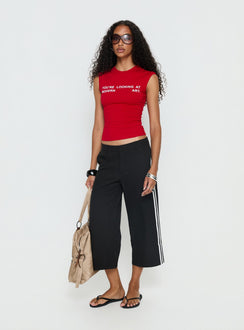Modern Art Graphic Baby Tee Red
