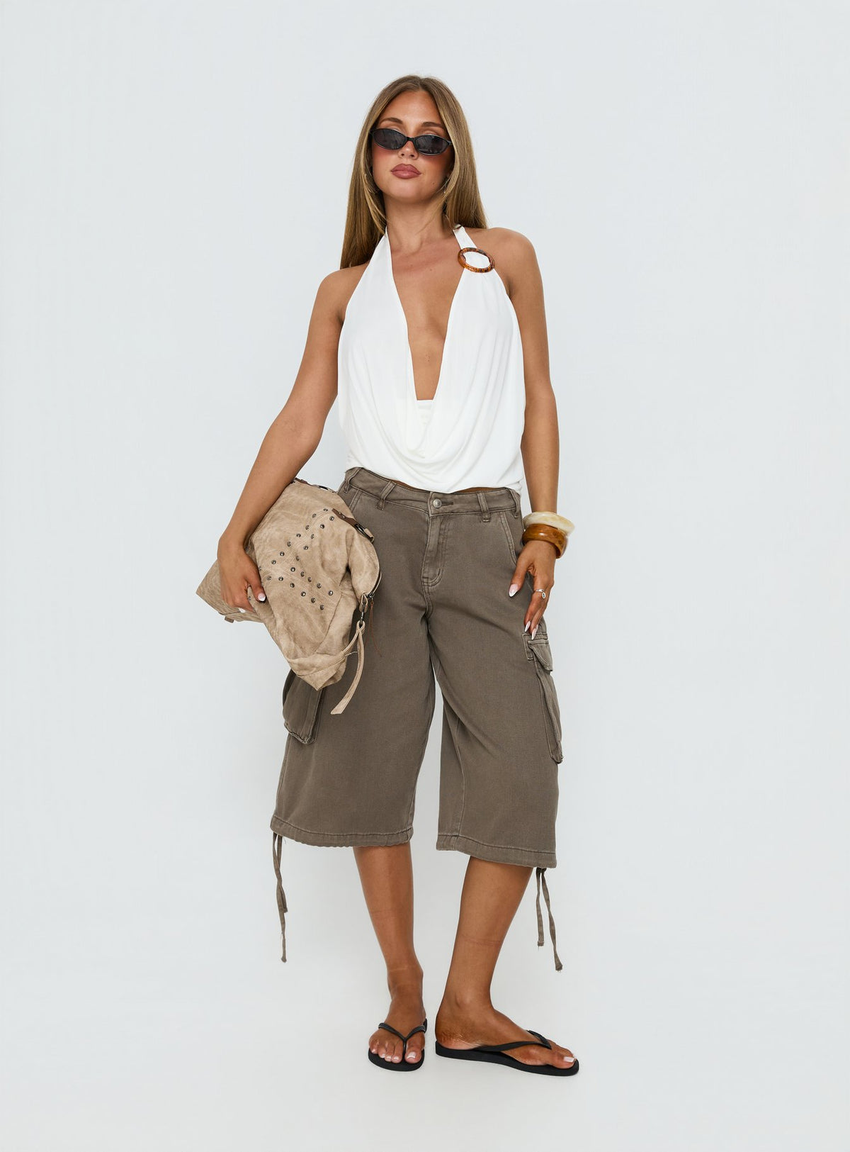 Lanelle Ring Detail Top White