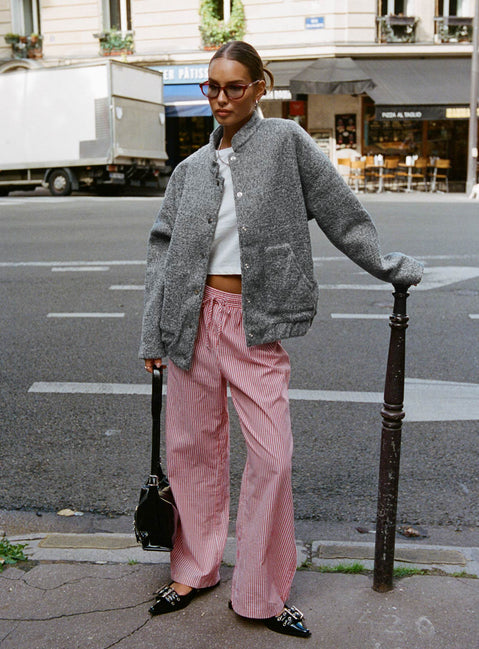 Holiday Tie Front Pants Red/White Stripe Low Rise Pants Pants 