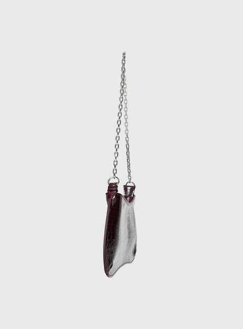 Gwynne Faux Leather Shoulder Bag Cherry Lacquer