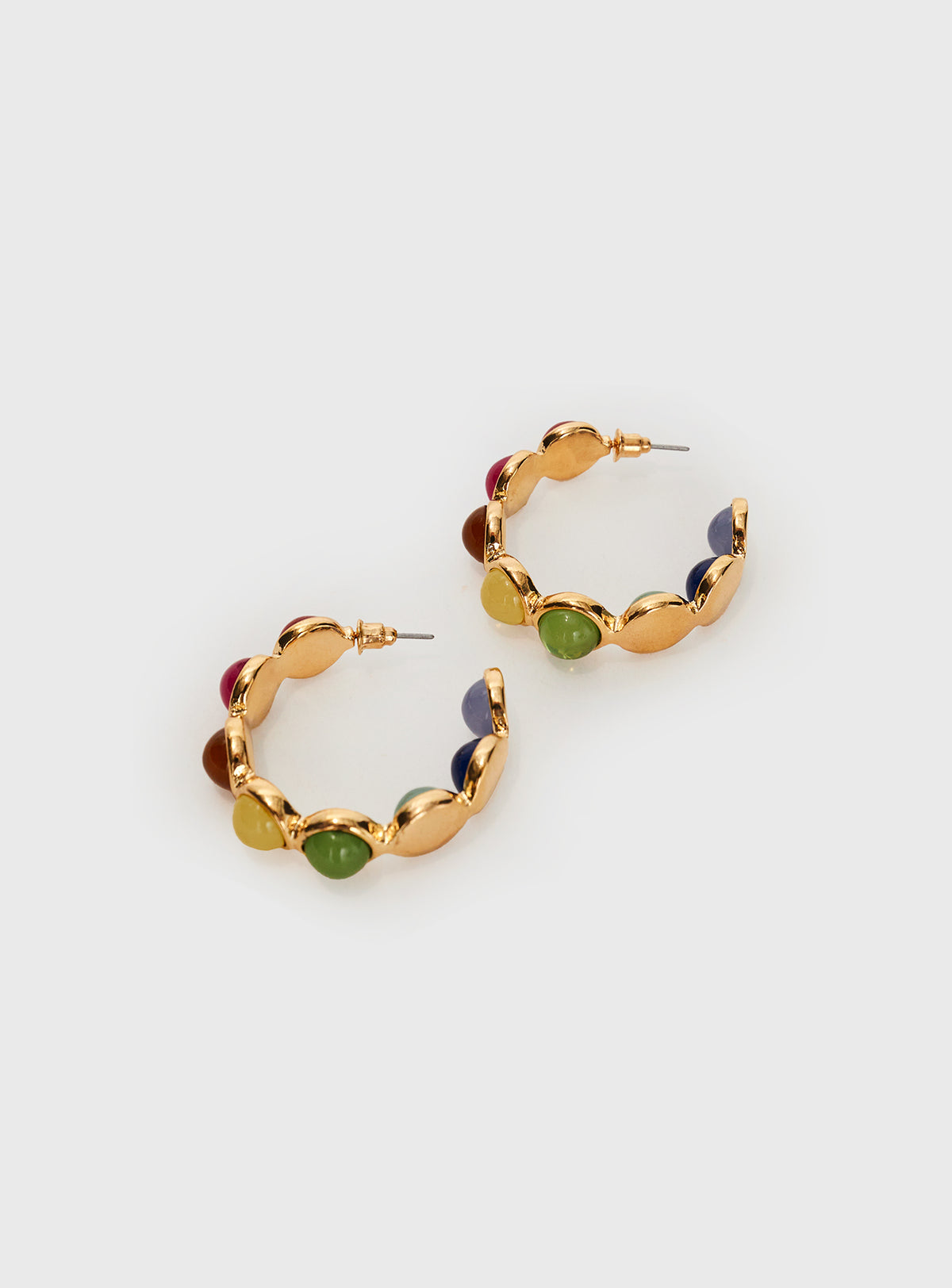 Statement hoops Gold-toned, gemstone detail, stud fastening Princess Polly Lower Impact 