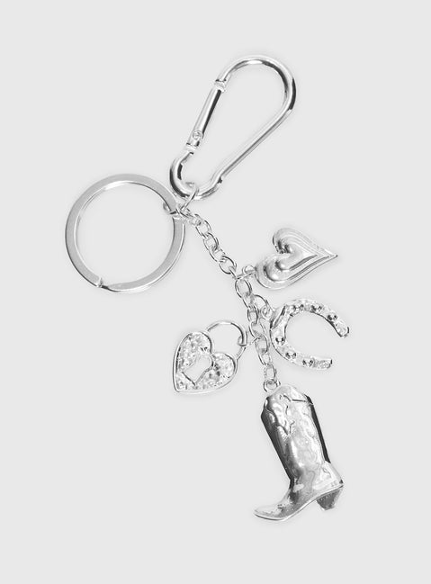 How Lucky Are We Key Chain Silver