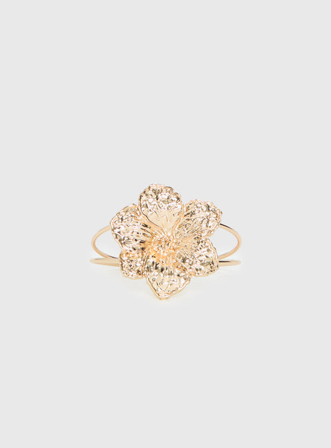 Set Adrift Flower Cuff Gold