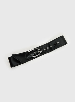Sirena Faux Leather Belt Black / Silver