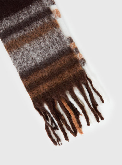 Warm Welcome Scarf Brown Plaid