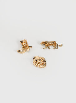 Zaylina Heart Hat Charms Gold
