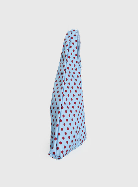 Mayda Tote Bag Red / Blue Polka