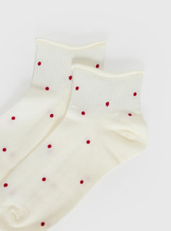 Vesira Frill Socks Cream Polka