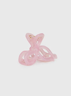 With A Bow Hair Clip Pink