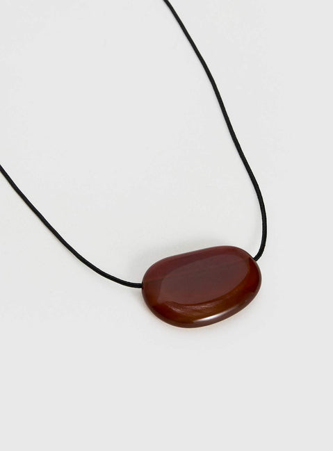 Edern Pebble Pendant Necklace Red
