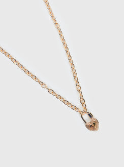 Sayge Lock Necklace Gold