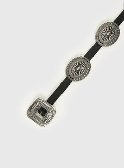 All A Blur Faux Leather Belt Black