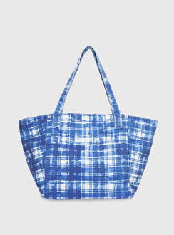 Lost Souls Tote Bag Blue Check