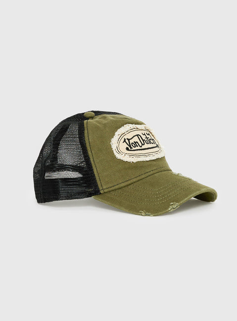 Von Dutch Denim Trucker Hat Vintage Green
