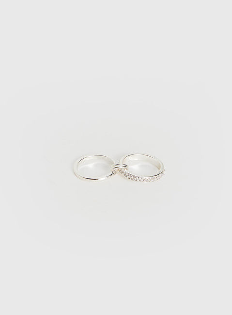 Something Sweet Stacked Ring Silver