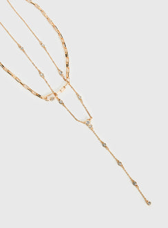 Jasenia Layered Y Necklace Gold