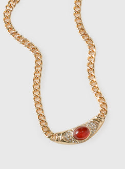 No Place Like Home Necklace Gold / Red
