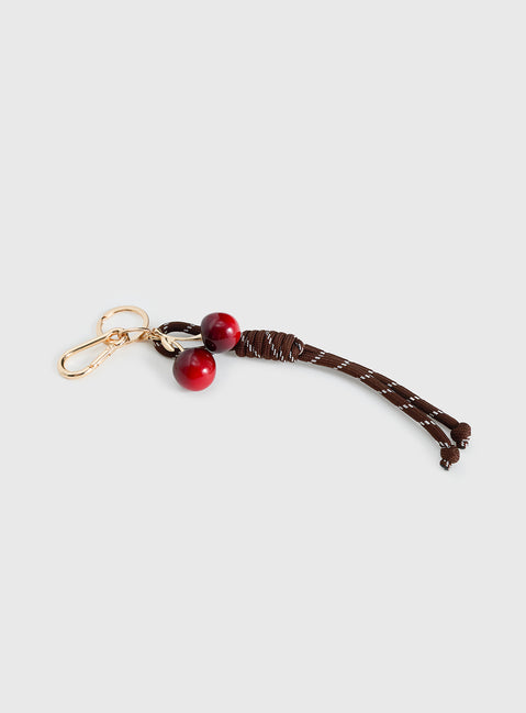 Tell Me More Cherry Keychain Gold