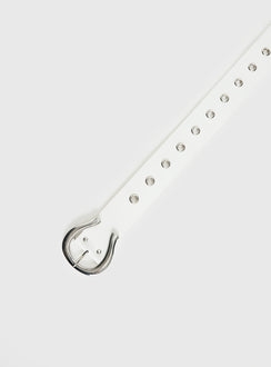 Aemelia Stud Detail Belt White