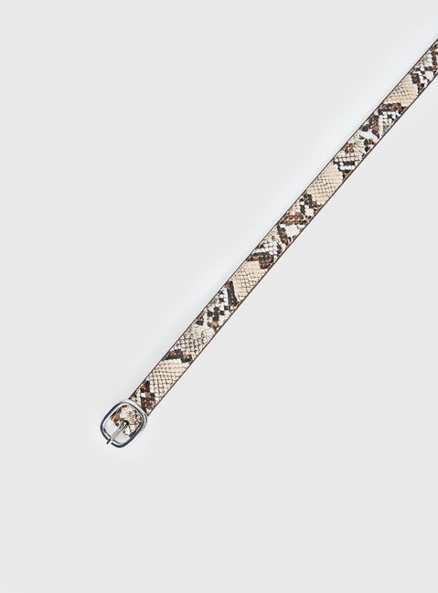 Jacksonne Faux Leather Belt Snake / Silver