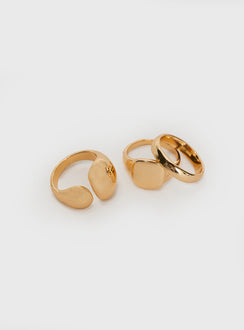Gold-toned ring pack Pack of three