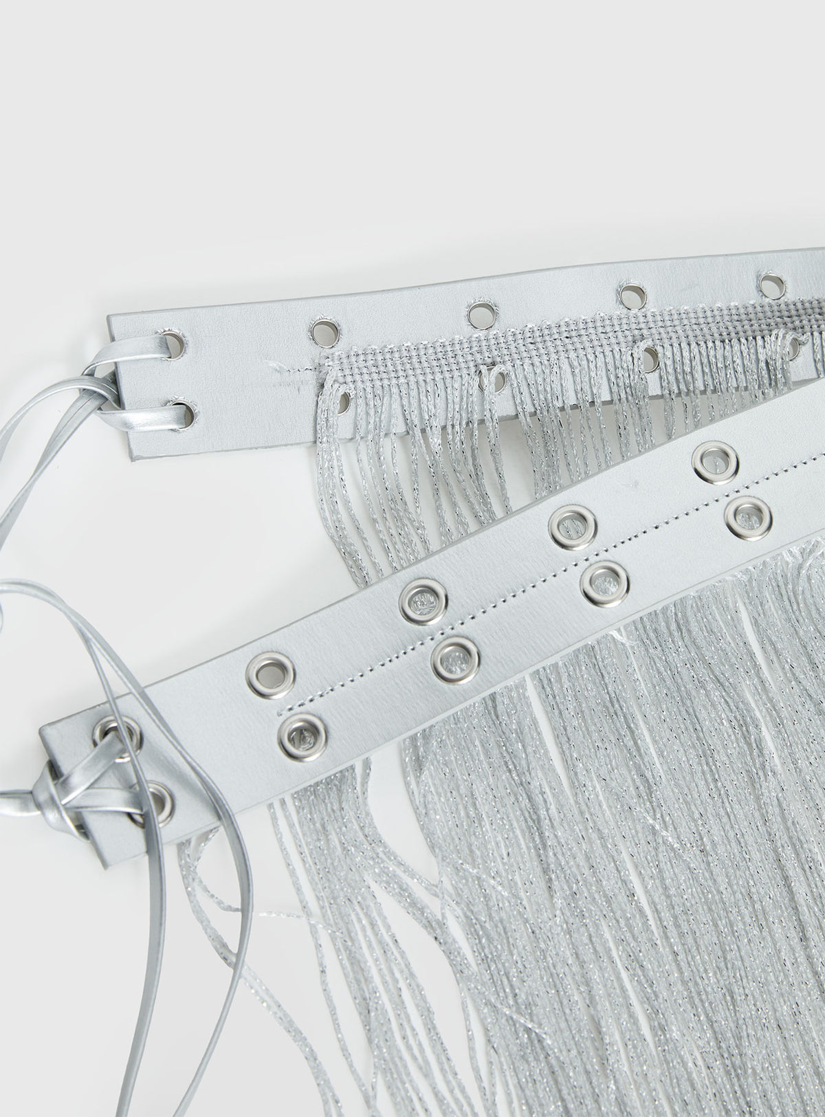 Artemas Studded Tassel Belt Silver