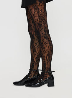Fior Lace Stockings Black