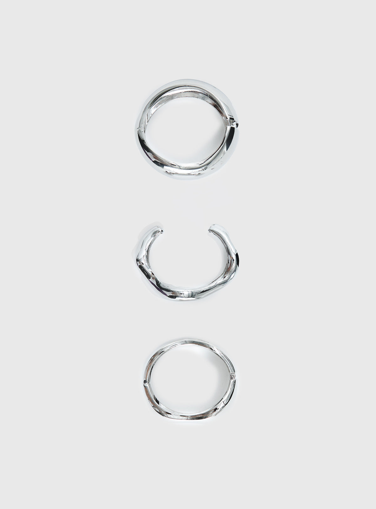 Hot Gossip Cuff Set Silver